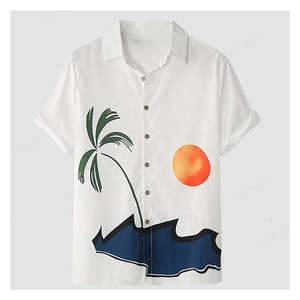 Beach Wear Big Size <b>Mens</b> Hawaiian Matching 2 Piece Polyester <b>Shirt</b> and Short Set in summer season <b>t</b> <b>shirt</b> set - Product Image 3