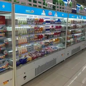 Pendingin freezer Tampilan buah kulkas supermarket komersial