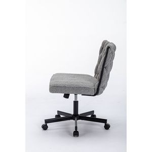 Modern Armless <b>Desk</b> Chair with Criss Cross Leg Wide Seat Home Office Work Meditation Wheels Included for Office Environment - Product Image 5
