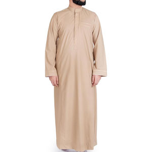 Prix de gros avec la meilleure qualité : Thobe musulman pour hommes, vêtement d'extérieur, en vente en ligne, matière unie - Product Image 1