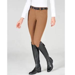 Culottes d'équitation kaki pour femmes, leggings d'équitation, jodhpurs d'équitation à assise intégrale en silicone et pantalons d'équitation, vente en gros - Product Image 4