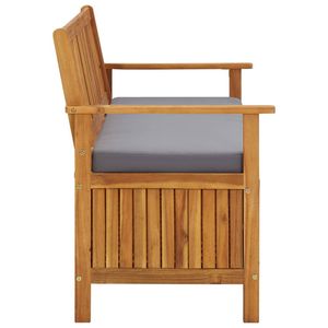 Dark Grey Seat <b>Cushion</b> <b>Storage</b> Bench with Natural Wood Accents - Product Image 3