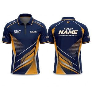 Polo personnalisé pour équipe de course avec logo brodé, vêtements de sport automobile haut de gamme, fabrication OEM ODM directe d'usine - Product Image 5