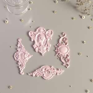 แม่พิมพ์ซิลิโคนสำหรับทำเทียนเรซิ่นลายวินเทจ ลายนูน สำหรับตกแต่งเค้กช็อกโกแลต ฟองดองต์ - Product Image 4