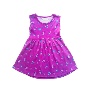 Stylish Sleeveless Girls Casual Dress Modern Design Floral Cotton Blend Fabric Breathable Lightweight A-Line Silhouette Perfect - Product Image 1