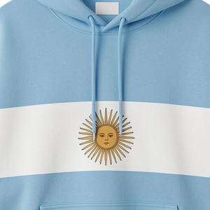 Sudadera con Capucha Personalizada para Hombre, con la Bandera de Argentina, Estilo Invernal, Oversize, con Bolsillo de Felpa, Poliéster/Algodón 320g, Ropa Urbana - Product Image 2