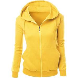 Sudadera con capucha y cremallera de algodón bordada a cuadros para mujer, de forro polar oversize, de manga larga, estilo athleisure para invierno - Product Image 3