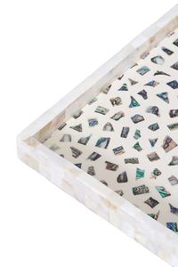 Pearl Essence & Bone Heritage Handmade Tray Custom Luxury Mother of Pearl and Bone Inlay Tray for Home, Kitchen, and Hotel Use - Product Image 2