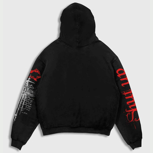 Sweat à capuche personnalisé avec logo, en molleton de coton, coupe ample, imprimé en sérigraphie - Product Image 2