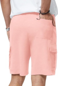Pantalones Cortos Cargo Bermuda para Hombre, Color Granate, con Cordón, Cintura Media, Casuales, Transpirables, con Bolsillos Tejidos, Diseño a Cuadros, Poliéster/Algodón, 180g, Digital - Product Image 3