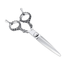 Ciseaux de barbier ergonomiques, lame incurvée en acier inoxydable, pour droitiers, ciseaux de coupe de cheveux professionnels, salon, anneau antidérapant - Product Image 4