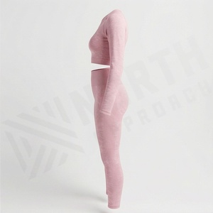 ชุดโยคะผู้หญิงแบบสั่งทำพิเศษ น้ำหนักเบา ไร้รอยต่อ เหมาะสำหรับออกกำลังกายกลางแจ้ง ความยาวระดับเข่า ไซส์พลัส ชุดออกกำลังกาย - Product Image 3