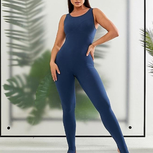 Body de compresión sin mangas para mujer, fabricado a medida, sin costuras, de nailon y spandex, moldeador de glúteos, tipo mono. - Product Image 1