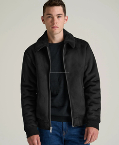 Men's High Quality Winter Thick Filled <b>Suede</b> Leather Filled High Street <b>Jacket</b> Breathable Solid Pattern Embossed Zipper OEM - Product Image 5