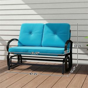 เก้าอี้โยกสีน้ำเงินสำหรับระเบียงกลางแจ้ง - Product Image 6