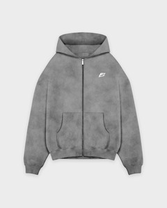 Survêtement jogging pour homme avec sweat à capuche zippé effet délavé vintage, en molleton de coton 500 GSM, coupe oversize et carrée, avec logo personnalisé, Fournisseur B2B - Product Image 4
