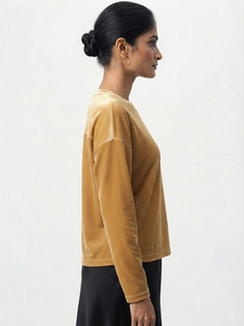 Vente en gros de t-shirts à manches longues en velours pour hommes, doux, confortables, de qualité supérieure, décontractés, unis, fabricant de vêtements OEM ODM - Product Image 3