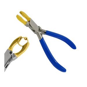 OEM Custom Logo 5.6 Inch Ring Loop Closing Plier With Gold Plated Jaws Stainless Steel Jewelry Jump Ring Closer For Body - Product Image 1