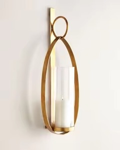 เชิงเทียนติดผนังทำมือ ที่วางเทียนโลหะตกแต่งผนัง ของตกแต่งบ้าน - Product Image 2