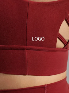 Ensemble de soutien-gorge de sport et de yoga pour femmes avec logo frontal, séchage rapide et respirant, en Spandex/Nylon, vente en gros, nouveau design sportif - Product Image 5
