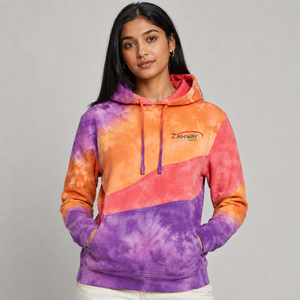 Sweat à capuche tie-dye pour femme, personnalisable avec logo, en molleton de coton doux, chaud et respirant, style streetwear décontracté, vente en gros - Product Image 1
