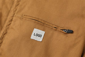 Veste cargo légère en toile enduite pour homme, imperméable, coupe-vent, confortable, veste d'hiver, logo personnalisé, design à capuche - Product Image 6