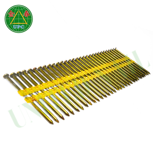 Clavos de Acero al por Mayor, 4000 Unidades, 3 Pulgadas, 0.120, Cabeza Redonda, Cuerpo Liso, Proveedor de Vietnam, Recubrimiento de Zinc Amarillo-Cromado - Product Image 1