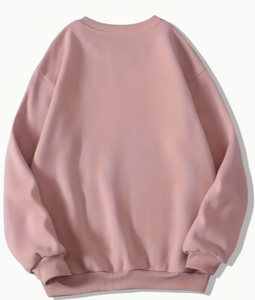 Hardihood International Women's Pink Crew Neck <b>Sweatshirt</b> Blue Flower Print Long Sleeve <b>Vintage</b> Oversized Knitted Top Spring - Product Image 6