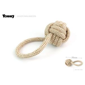 Jouet pour chien en corde tressée Yommy 20 cm, jouet à mâcher naturel pour animaux de compagnie - Product Image 1