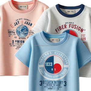 Venta al por mayor 100% algodón Camisetas cuello redondo diseño personalizado impresión 3D digital de manga corta logotipo personalizado para niños sublimación - Product Image 3