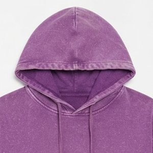 Sudadera con Capucha Morada para Mujer, con Logotipo Personalizado, de Color Sólido, Tejida en Algodón, Informal, para Otoño e Invierno, de Alta Venta - Product Image 5