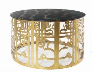 Modern Metal Tree Stump <b>Side</b> <b>Table</b> With Metal Top Contemporary Living Room Furniture Handmade <b>Gold</b> And Silver Finish - Product Image 3
