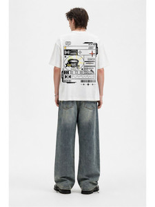 Camiseta Extra Grande para Hombre con Diseño Personalizado, Estilo Urbano, Cuello Redondo, Manga Corta, Algodón Jersey, Transpirable, con Estampado Gráfico - Product Image 4