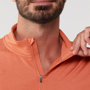 Sweat-shirt de sport à col zippé, haut de gamme, pour entraînements de gym, entraînements en plein air, course à pied, compression, manches longues, pour hommes - Product Image 4