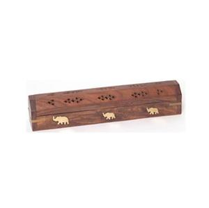 Porte-encens en bois naturel gravé, fait main, élégant, pour la maison, les fêtes, les temples, l'aromathérapie et la méditation - Product Image 3