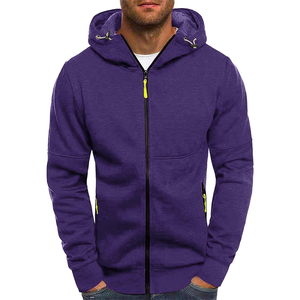 Sweat à capuche zippé personnalisé pour homme – Sweat à capuche en molleton de coton de haute qualité, couleur unie, fermeture éclair, confortable, streetwear, OEM et marque privée - Product Image 3