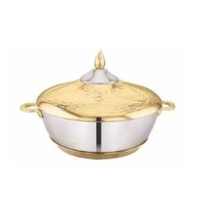 Gold Engraved Lid Chafing Dish Stainless Steel Food Warmer Royal <b>Buffet</b> <b>Server</b> With Handles For Arabic Wedding Party Catering - Product Image 1