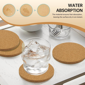 Wholesale Custom 10cm ABSorbent <b>Cork</b> Wood Drink <b>Coasters</b> Round Square Designs with Classic Style Printed <b>Cork</b> <b>Coaster</b> - Product Image 6