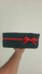 Cesta de Tela Ecológica Hecha a Mano con Lazo Rojo para Decoración del Hogar - Product Image 4