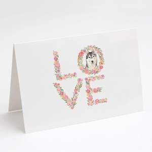 Lot de 8 cartes de vœux Husky sibériens de taille A7 vierges 5x7 avec enveloppes pour exprimer l'amour - Product Image 1