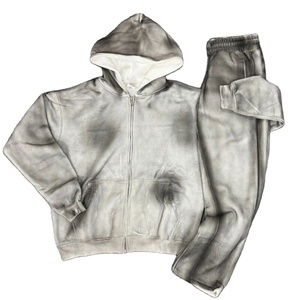 เสื้อกันหนาวมีฮู้ดสำหรับผู้ชายเสื้อมีฮู้ดซิปซักแบบวินเทจ - Product Image 1