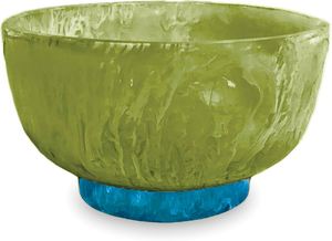 Bol décoratif artisanal en résine, bol de service bicolore, bol d'appoint contemporain en résine pour la décoration intérieure, texture moderne - Product Image 2