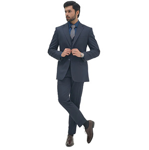 <b>Men's</b> Navy Blue Breathable Polyester Tuxedo Suit <b>Black</b> Lapels Single Breasted Vest Bow <b>Tie</b> British Style Formal Wear for Adults - Product Image 5