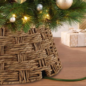 Collar para árbol de Navidad de jacinto tejido a precio económico, decoración navideña rústica estilo bohemio, anillo para árbol de Navidad, entrega rápida desde Vietnam - Product Image 3