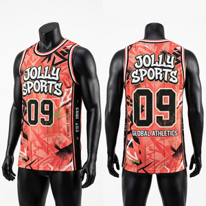 mesh basketball jersey streetwear style athletic sports quick dry comfort fit 100% cotton T-shirt for men loose fit printed - Product Image 2