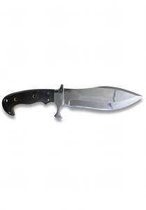 Cuchillo Utilitario de Hoja Fija Personalizado, Acero Inoxidable Pulido a Espejo, Mango de Micarta Negra, Herramienta de Corte para Exteriores - Product Image 1