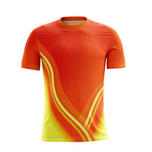 Maillot de football personnalisé à dégradé orange et jaune, uniforme d'équipe, chemise de sport à manches courtes - Product Image 1