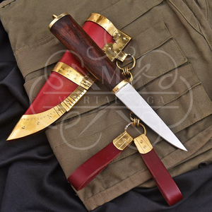 Cuchillo Birka Tradicional para Exteriores MORTAL SAGA, con Funda de Madera, Hoja de Damasco Pukkoo, Hecho a Mano, Estilo Escandinavo, para Supervivencia y Camping - Product Image 2