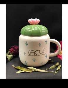 Fashion Luxury Ceramic Coffee Tea <b>Mug</b> Complete <b>Set</b> Eco-Friendly Washable Adjustable Easy Use Cute Cover HANDGRIP Saucer Support - Product Image 3