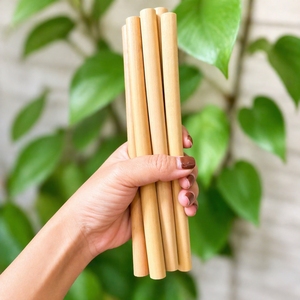 Natural <b>Bamboo</b> Drinking <b>Straws</b> Reusable Eco Friendly Biodegradable Beverage <b>Straws</b> for Travel Minimalist Design - Product Image 3
